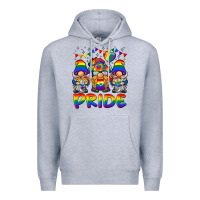 Heather Grey pride gnome Premium Hoodie - BarkalooDesign
