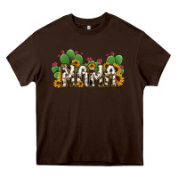 Chocolate Brown Cactus Cowhide Sunflower Mama and Mini Set Heavy Core Tee - Jasminsmagicworld