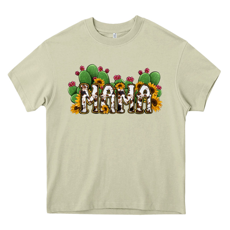 Cactus Cowhide Sunflower Mama And Mini Set Heavy Core Tee by Jasminsmagicworld | Teevron