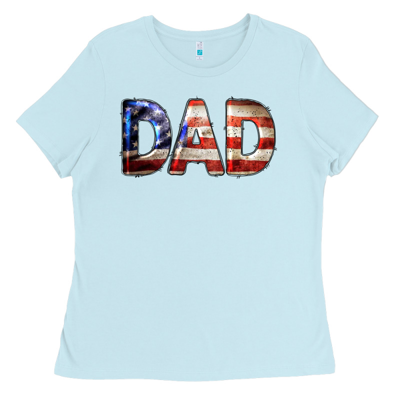 American Flag Dad 4th Of July Ladies Tee by LillyAllenDesigns | Teevron