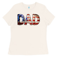 Bone American Flag Dad 4th of July Ladies Tee - LillyAllenDesigns