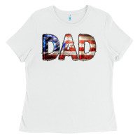 White American Flag Dad 4th of July Ladies Tee - LillyAllenDesigns