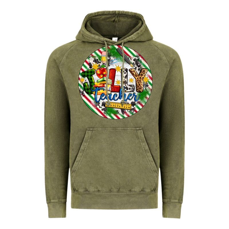Christmas Jolly Teacher Vintage Hoodie by Artiststas | Teevron