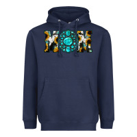 Navy Sunflower Cowhide Turquoise Gemstone Mom Heavyweight Hoodie - Jasminsmagicworld