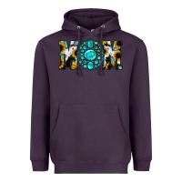 Plum Sunflower Cowhide Turquoise Gemstone Mom Heavyweight Hoodie - Jasminsmagicworld
