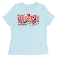 Baby Blue Nurse Valentine Ladies Tee - CowhideDigitalArt