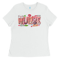 White Nurse Valentine Ladies Tee - CowhideDigitalArt