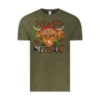 Vintage Olive Just a Little Moody Vintage Tee - CowhideDigitalArt