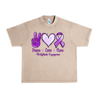 French Oak Peace Love Cure Odgkins Lympoma Urban Heavy Tee - Jasminsmagicworld