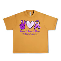 Peanut Butter Peace Love Cure Odgkins Lympoma Urban Heavy Tee - Jasminsmagicworld