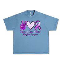 Pebble Blue Peace Love Cure Odgkins Lympoma Urban Heavy Tee - Jasminsmagicworld
