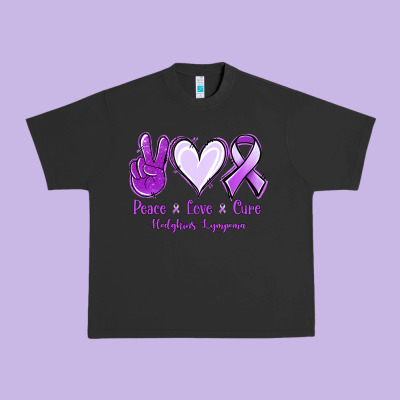 Peace Love Cure Odgkins Lympoma Urban Heavy Tee Designed By Jasminsmagicworld