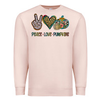 Pale Pink Peace Love Pumkins Premium Sweatshirt - Jasminsmagicworld