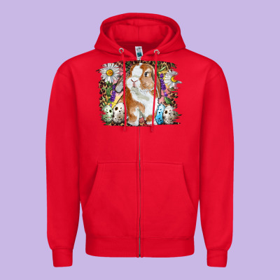 Easter Bunny With Quail Eggs And Daisy Zipper Hoodie Designed By Ranaportraitstore