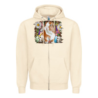 Sandshell Easter Bunny With Quail Eggs And Daisy Zipper Hoodie - RanaPortraitStore