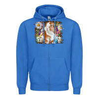 True Royal Easter Bunny With Quail Eggs And Daisy Zipper Hoodie - RanaPortraitStore