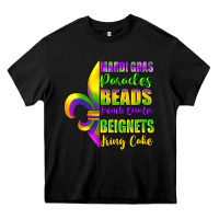 Black mardi gras parades beads Heavy Core Tee - FaDigitalArtStudio