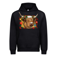 Black highland cow christmas Urban Hoodie - RanaPortraitStore