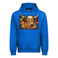 Cobalt highland cow christmas Urban Hoodie - RanaPortraitStore