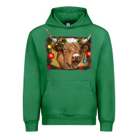 Emerald highland cow christmas Urban Hoodie - RanaPortraitStore