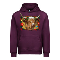 Mauve Wine highland cow christmas Urban Hoodie - RanaPortraitStore