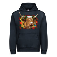 Navy highland cow christmas Urban Hoodie - RanaPortraitStore