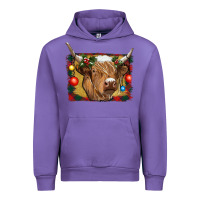 Tulip highland cow christmas Urban Hoodie - RanaPortraitStore