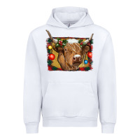 White highland cow christmas Urban Hoodie - RanaPortraitStore
