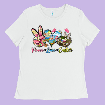 Peace Love Easter Ladies Tee Designed By Lillyallendesigns