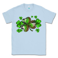 Dusty Blue st. patricks day shamrocks Classic Tee - BarkalooDesign