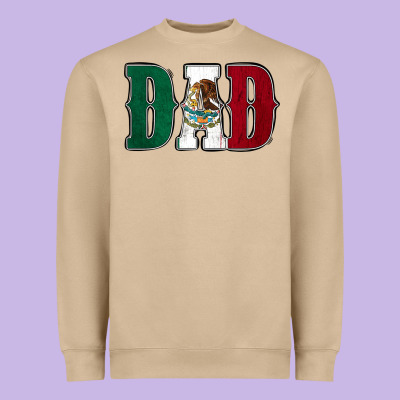 Mexican Flag Dad Heavyweight Sweatshirt Designed By Jasminsmagicworld