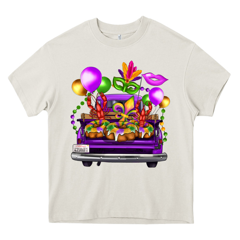 Mardi Gras Farm Truck Back View Heavy Core Tee by FaDigitalArtStudio | Teevron