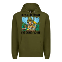 Army Green if i've gone missin' i've gone fishin' Premium Hoodie - BarkalooDesign