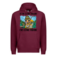 Burgundy if i've gone missin' i've gone fishin' Premium Hoodie - BarkalooDesign