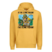 Mustard if i've gone missin' i've gone fishin' Premium Hoodie - BarkalooDesign