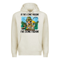 Oatmeal Heather if i've gone missin' i've gone fishin' Premium Hoodie - BarkalooDesign