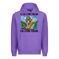 Purple if i've gone missin' i've gone fishin' Premium Hoodie - BarkalooDesign