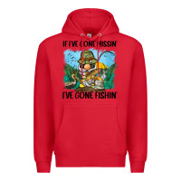 Red if i've gone missin' i've gone fishin' Premium Hoodie - BarkalooDesign