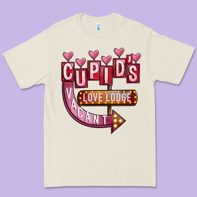 Valentines Day Cupid's Love Lodge Premium Tee Designed By Fadigitalartstudio