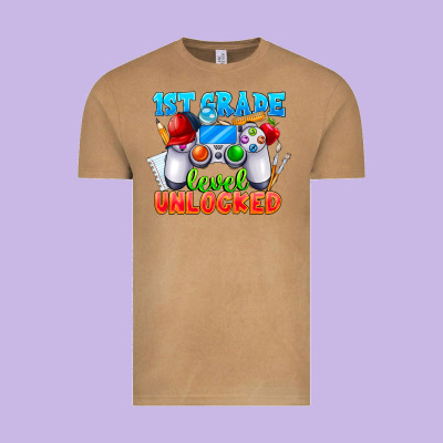 1st Grade Level Unlocked Vintage Tee Designed By Cowhidedigitalart