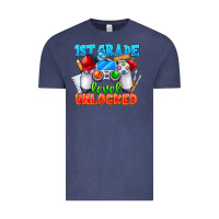 Vintage Denim 1st Grade Level Unlocked Vintage Tee - CowhideDigitalArt