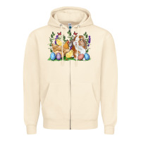 Sandshell Easter bunny and chicks with floral Zipper Hoodie - RanaPortraitStore