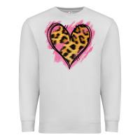 Dove Grey Leopard Pink Glitter Heart Premium Sweatshirt - Jasminsmagicworld