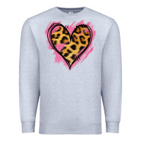 Heather Grey Leopard Pink Glitter Heart Premium Sweatshirt - Jasminsmagicworld