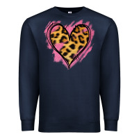 Navy Leopard Pink Glitter Heart Premium Sweatshirt - Jasminsmagicworld