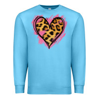 Ocean Blue Leopard Pink Glitter Heart Premium Sweatshirt - Jasminsmagicworld