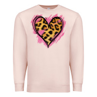 Pale Pink Leopard Pink Glitter Heart Premium Sweatshirt - Jasminsmagicworld