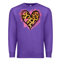 Purple Leopard Pink Glitter Heart Premium Sweatshirt - Jasminsmagicworld