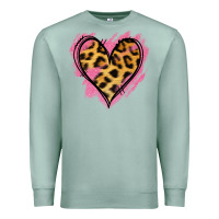 Seafoam Leopard Pink Glitter Heart Premium Sweatshirt - Jasminsmagicworld