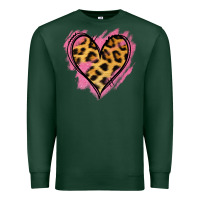 Sports Green Leopard Pink Glitter Heart Premium Sweatshirt - Jasminsmagicworld